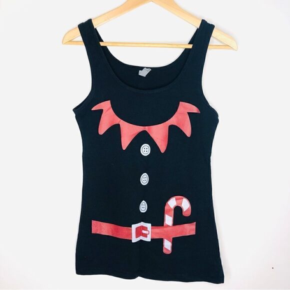 Next Level Black Elf Suit Tank for Christmas Holiday, M - Picture 1 of 5